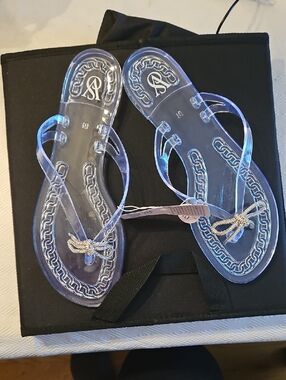 Clear Jelly Bow Thong Sandals